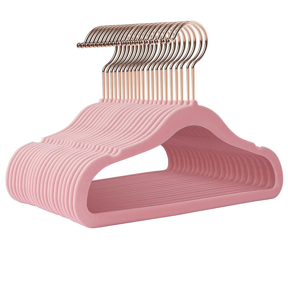 Ulimart velvet pink 11.4in baby hangers keep tiny clothes neatly and non-slip
