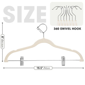 Ulimart adjustable clips velvet hangers adapt to different waist sizes.