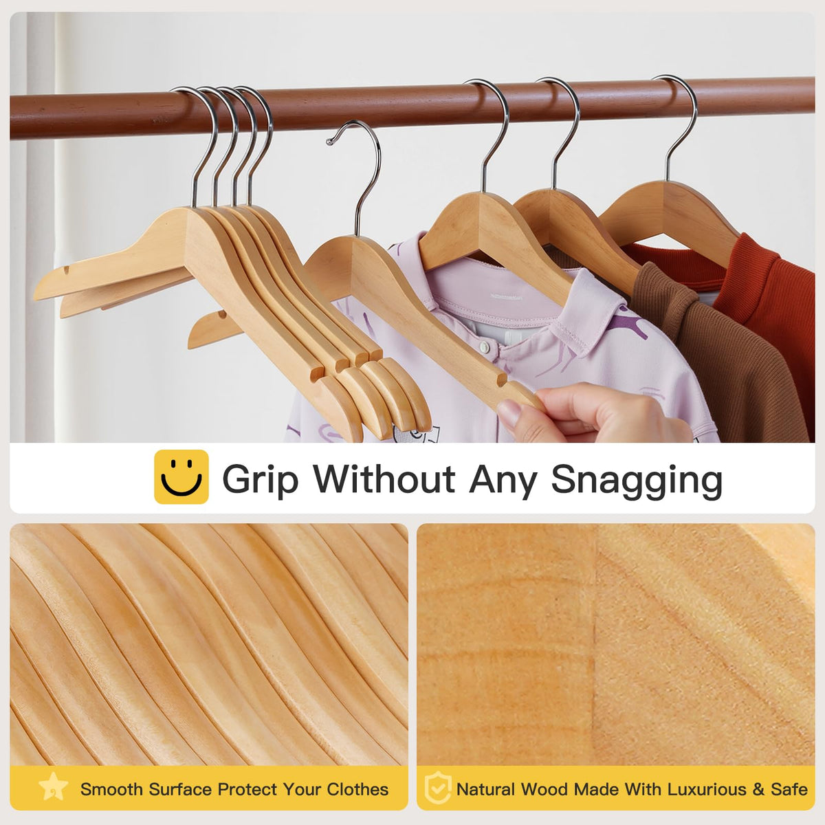 Ulimart Kid Hangers 360° swivel hook for easy access to garments