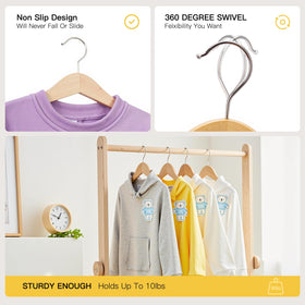 Ulimart Kid Hangers solid wood with smooth finish guards clothes