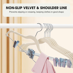 Ulimart slim space-saving velvet hangers reduce closet bulk