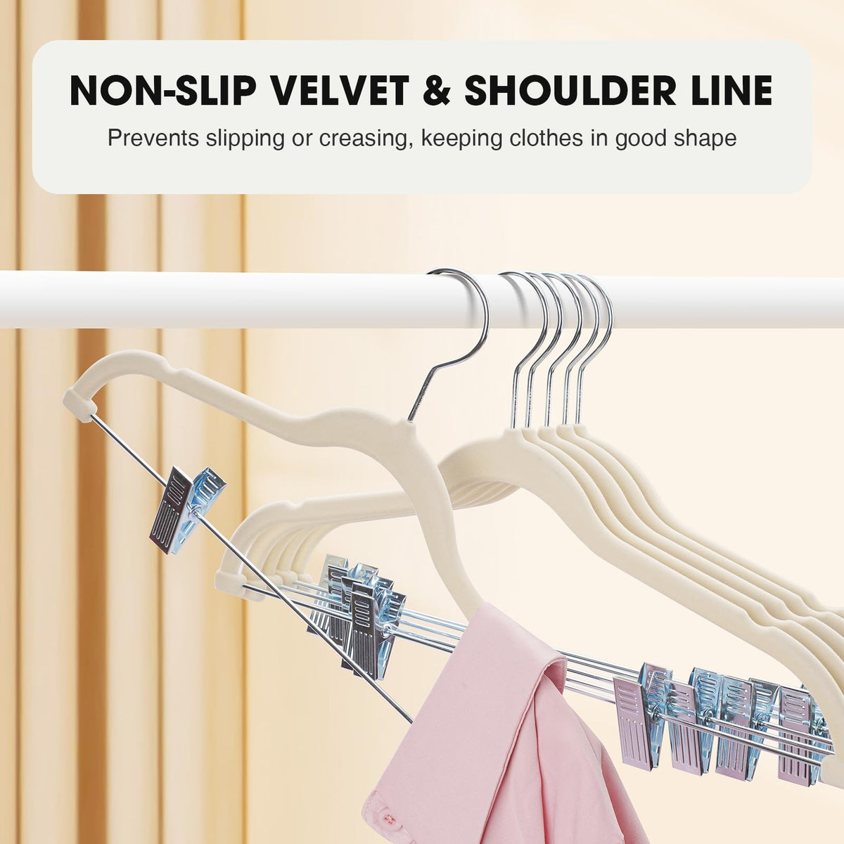 Ulimart space-saving slim design fits more in the closet.