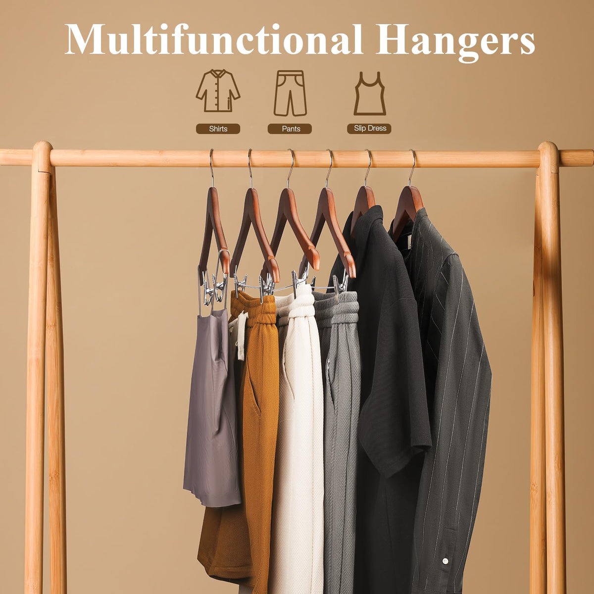 Ulimart two-in-one suit-set hangers hold pants and skirts together.