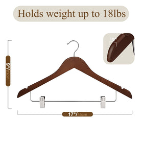 Ulimart wooden clip hangers keep long pants neatly aligned.