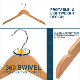 Ulimart wooden hanger with 18 lb capacity supports heavy coats.