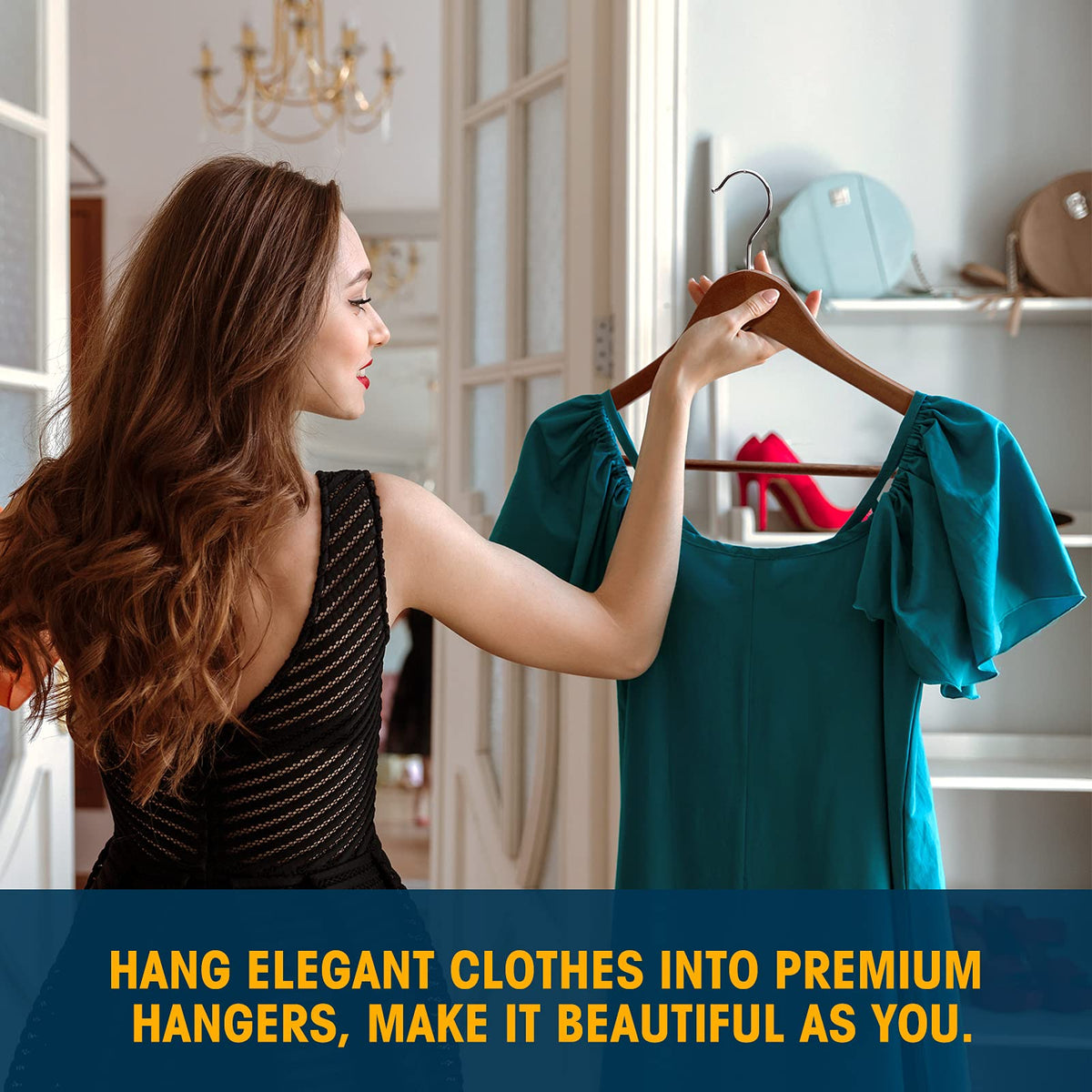 Ulimart wooden hangers 20-pack dress-and-suit-hangers ideal for suits and dresses