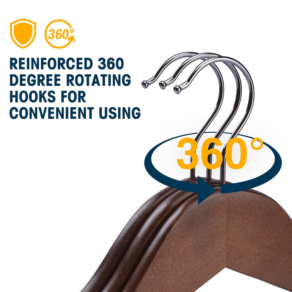 Ulimart wooden hangers 20-pack smooth-finish reduces snagging and creasing