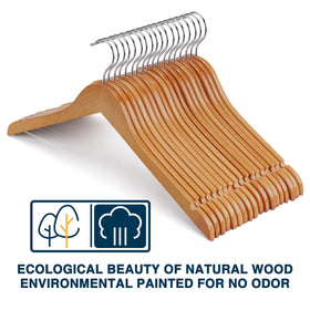 Ulimart wooden hanger with non-toxic coating keeps closet safe.