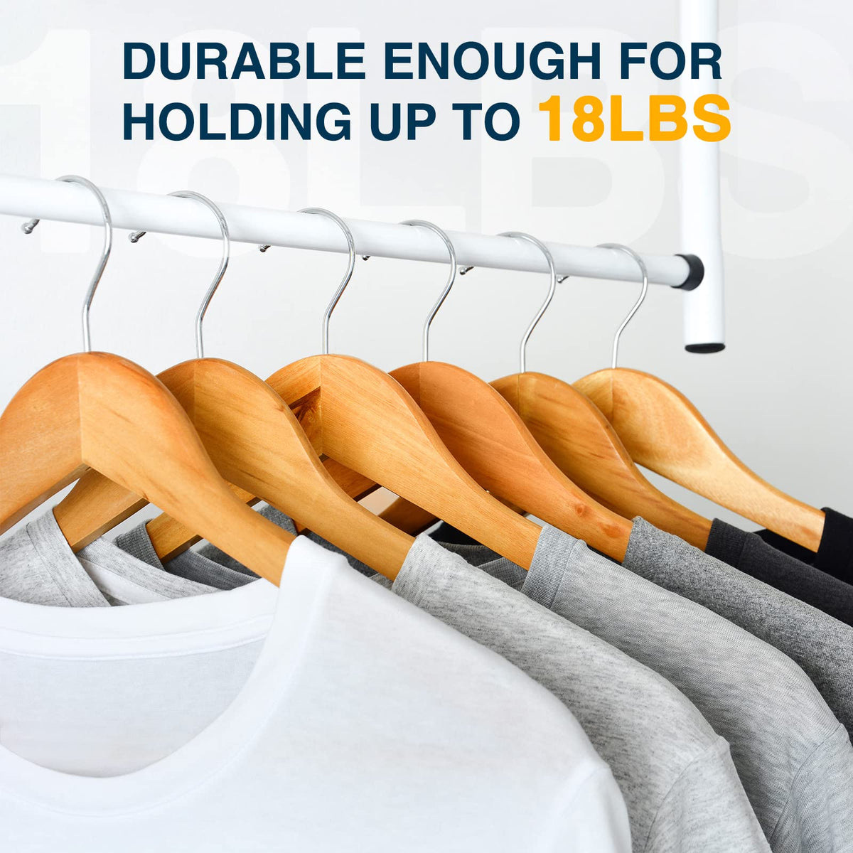 Ulimart wooden hanger with smooth splinter-free finish reveals natural grain.