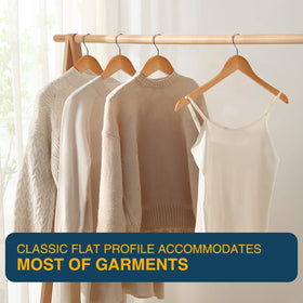 Ulimart wooden hanger design showing visible wood grain for refined closet.