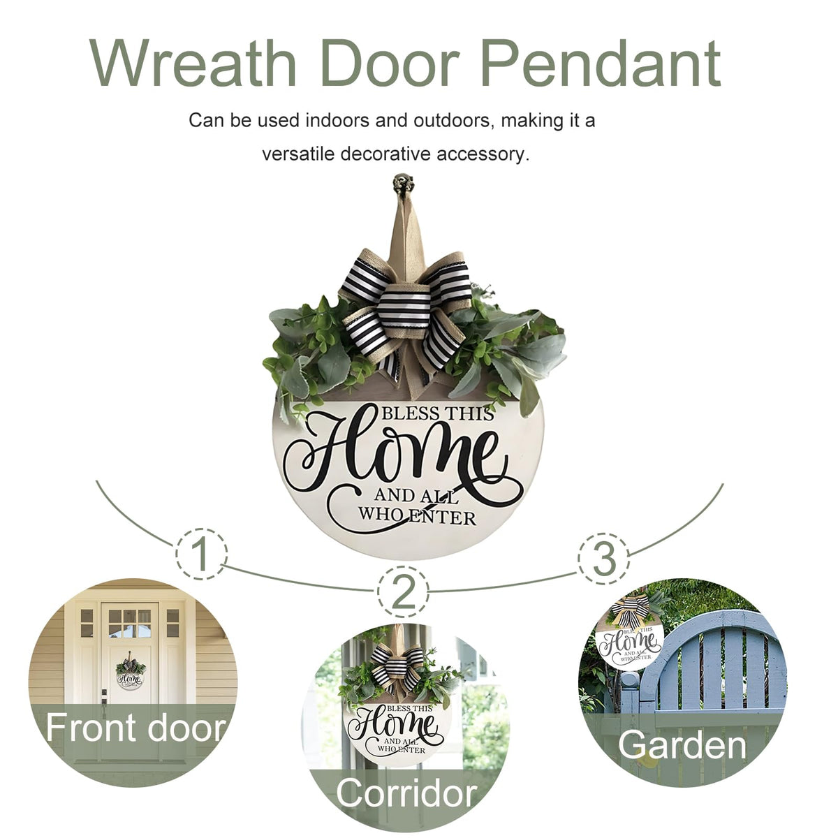 ULIOMU round wood sign for front porch, ideal entryway display