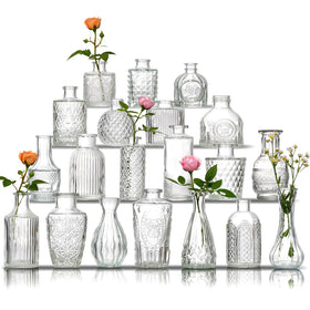 Ulodimi Glass Bud Vase Set 20 centerpieces with crystal clarity for elegant table décor.