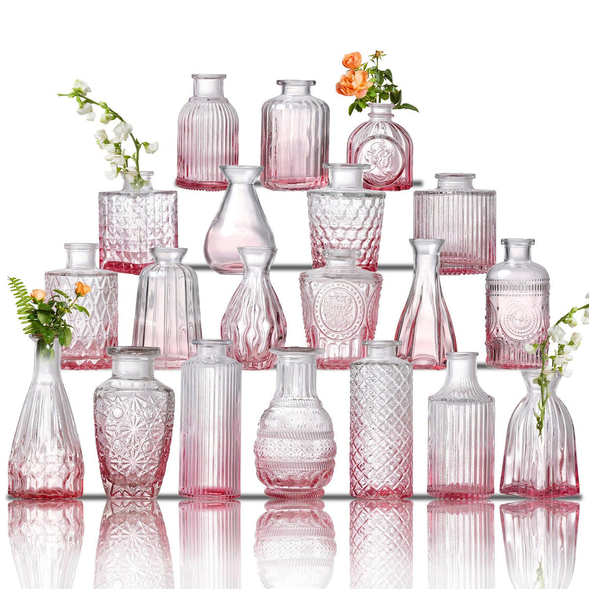 Ulodimi glass bud vase set pink variant 1 for delicate bouquet display