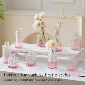Ulodimi bud vase crystal pink variant highlights roses and greenery beautifully