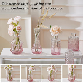 Ulodimi vintage crystal bud vases pink variant for elegant party décor