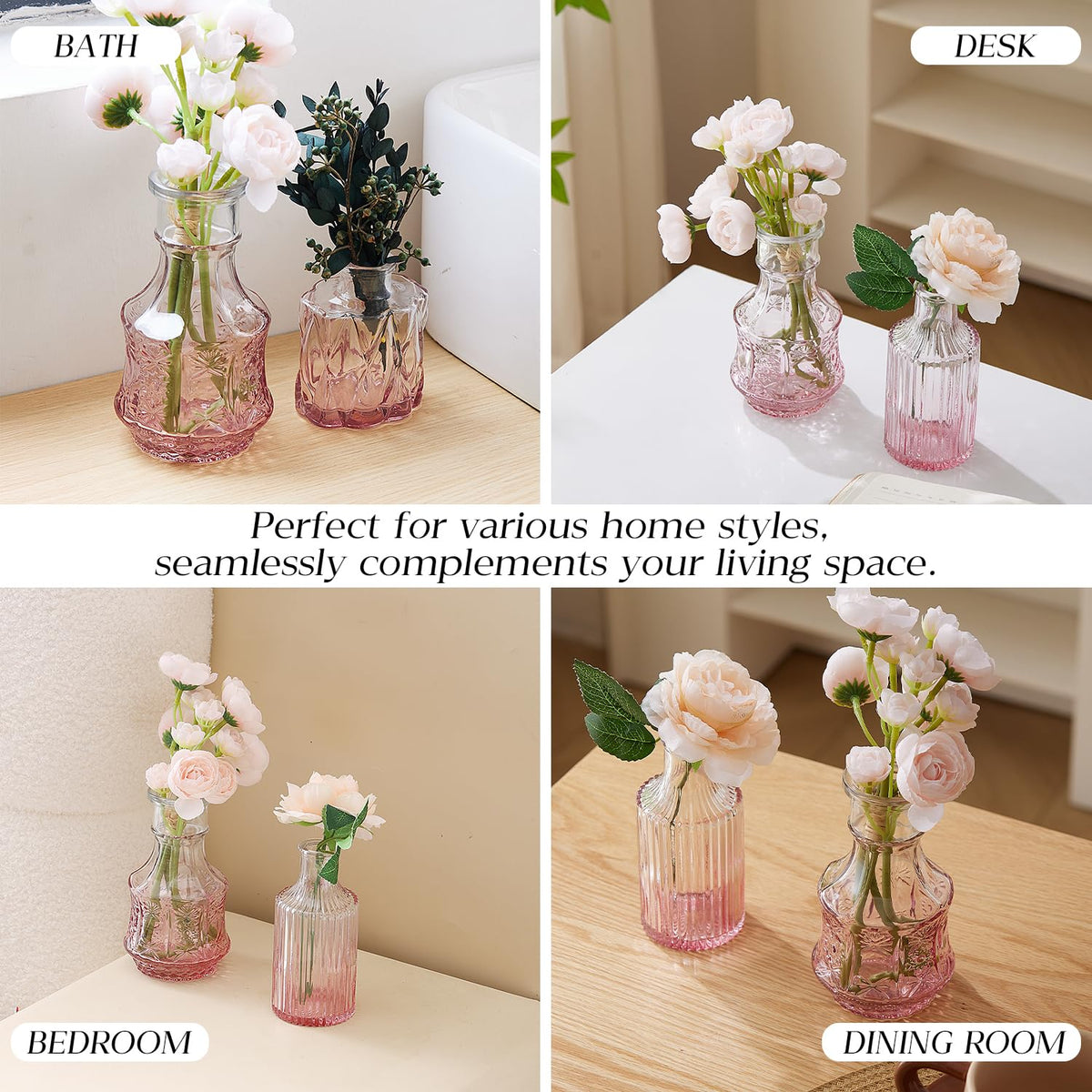 Ulodimi 20-piece bud vase set pink for bulk event styling
