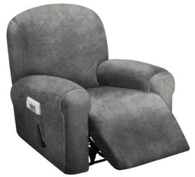 ULTICOR velvet recliner cover front view shows plush texture and snug fit