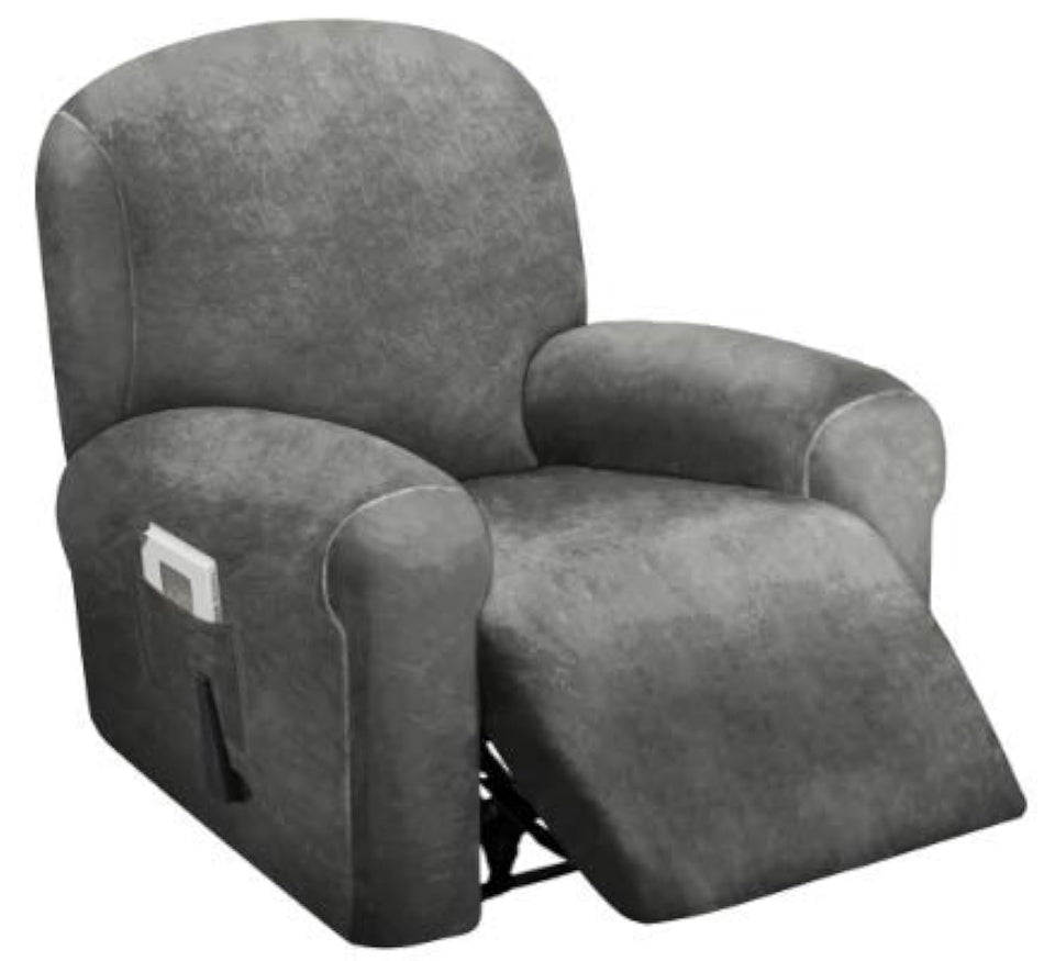 ULTICOR velvet recliner cover front view shows plush texture and snug fit