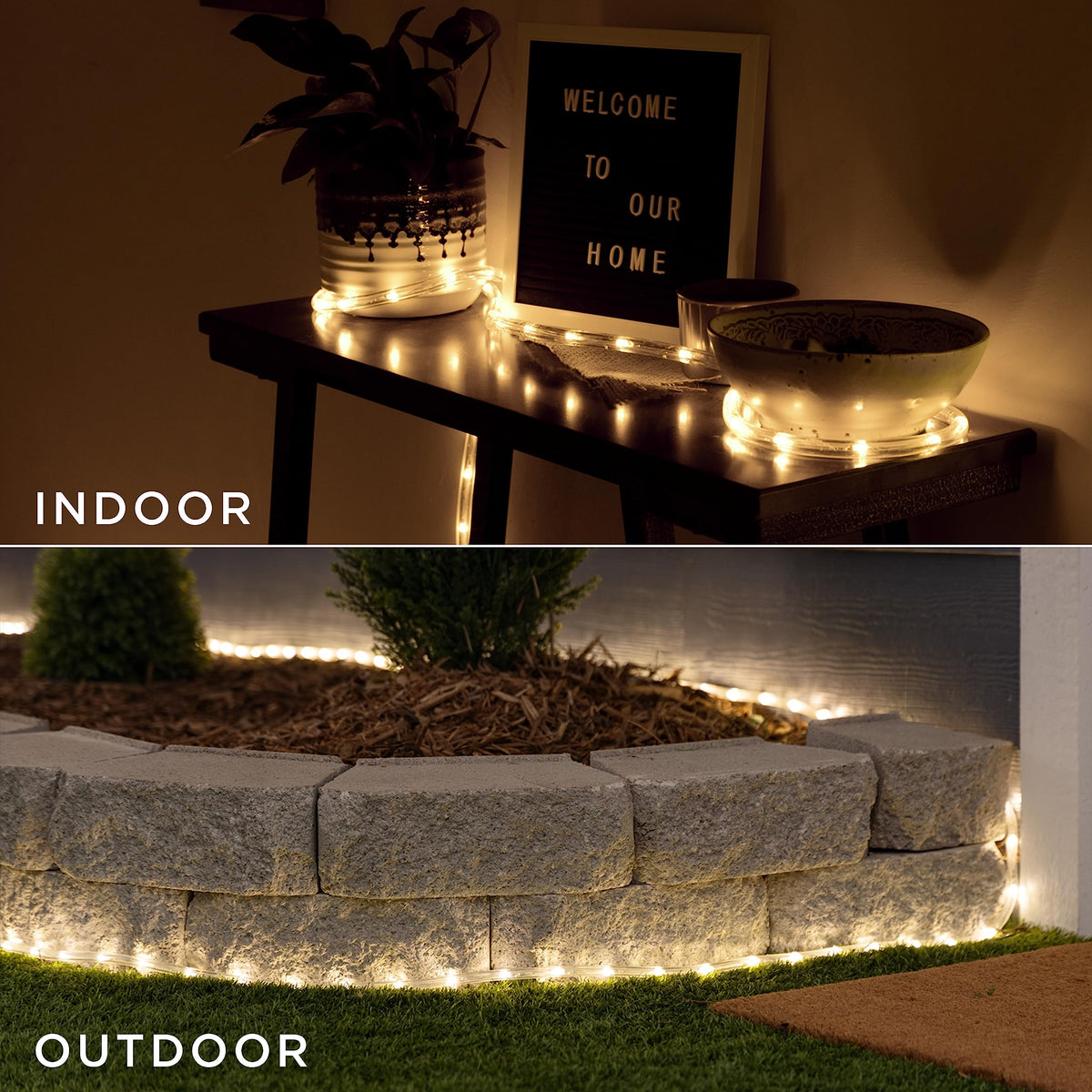 UltraPro Escape rope light indoors adds subtle, adjustable accent lighting.