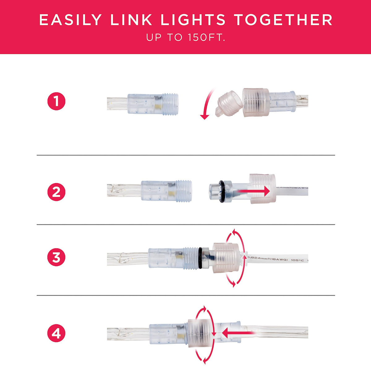 UltraPro Escape Rope Light linkable design enabling expansive lighting setups