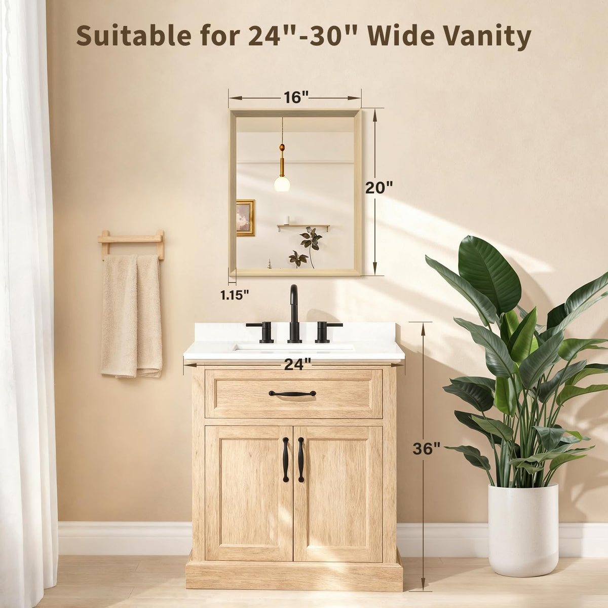 Ultrue framed wall mirror hardware for easy secure installation.