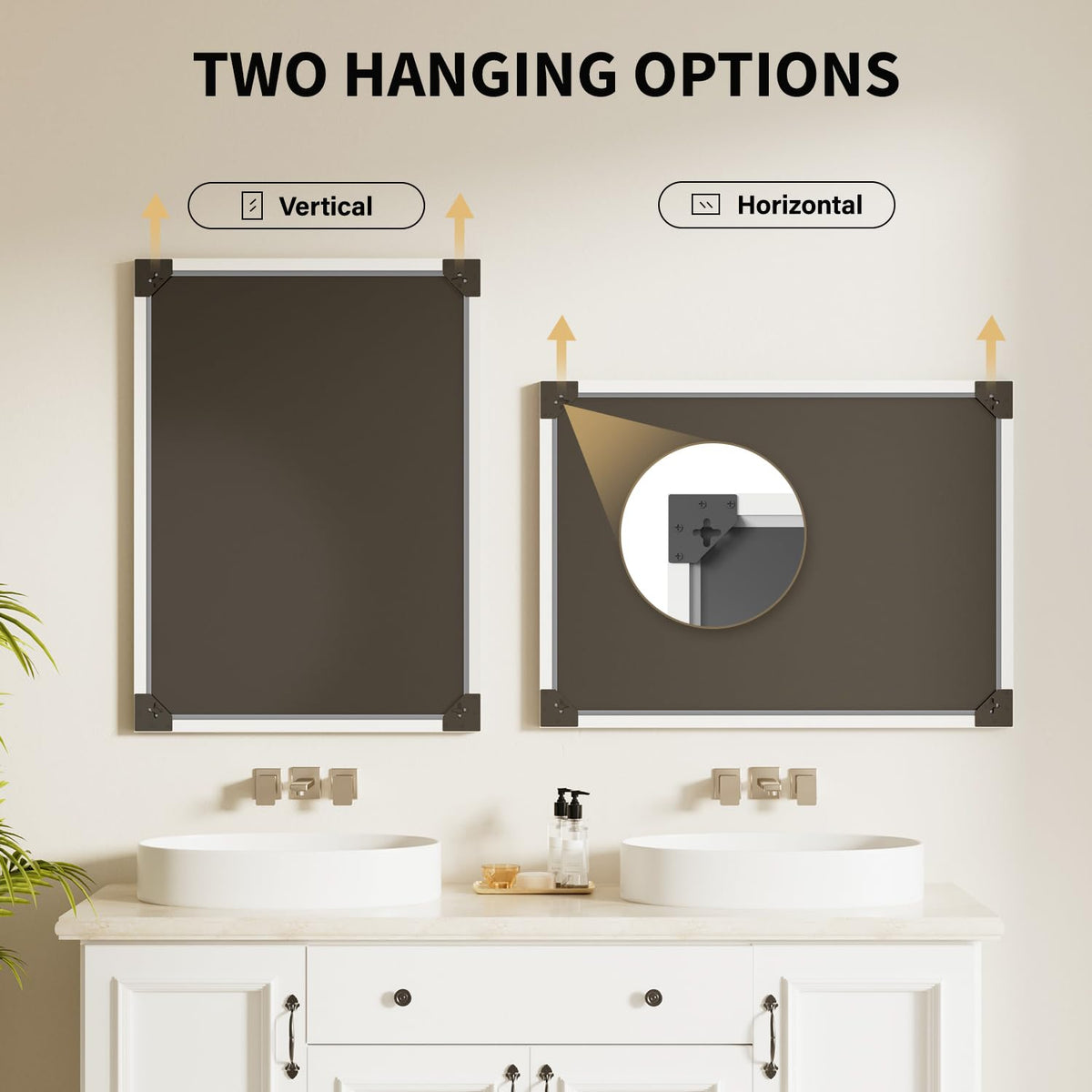 Ultrue horizontal and vertical mount options maximize placement flexibility.