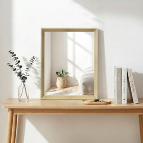 Ultrue oak wood effect mirror 16x20 shows clear, true reflections in bright light.