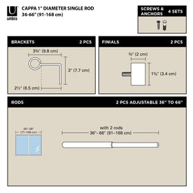 Umbra Cappa gold brackets provide sturdy support for drapes