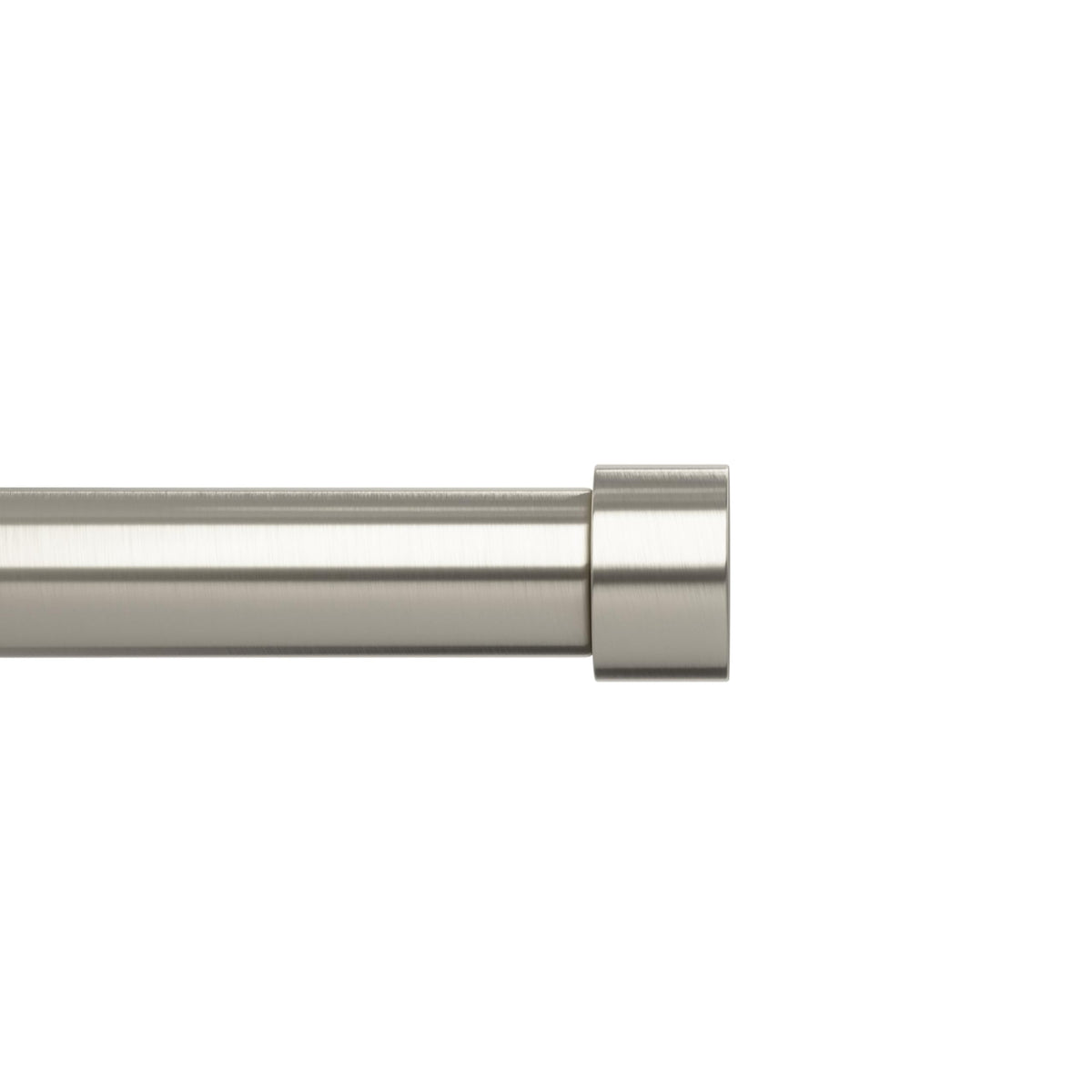 Umbra Cappa curtain rod assembled in nickel finish for a clean, modern look.