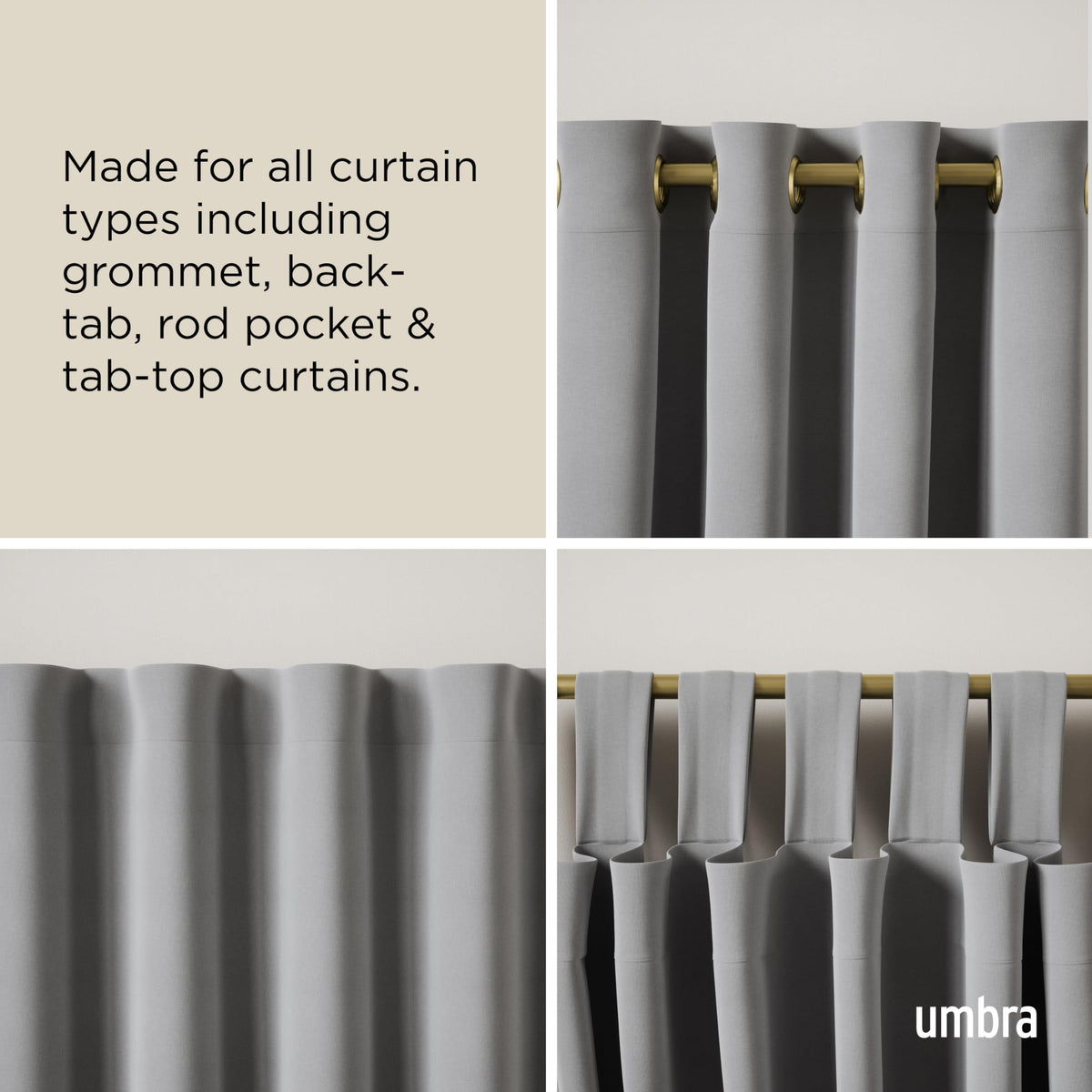 Umbra Cappa brass finish close-up shows contemporary, stylish hardware.