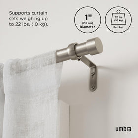 In-room setup with curtains showing a clean, contemporary look.