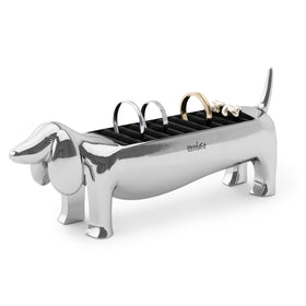 Umbra Dachsie Ring Holder chrome dachshund figure on velvet base keeps rings organized