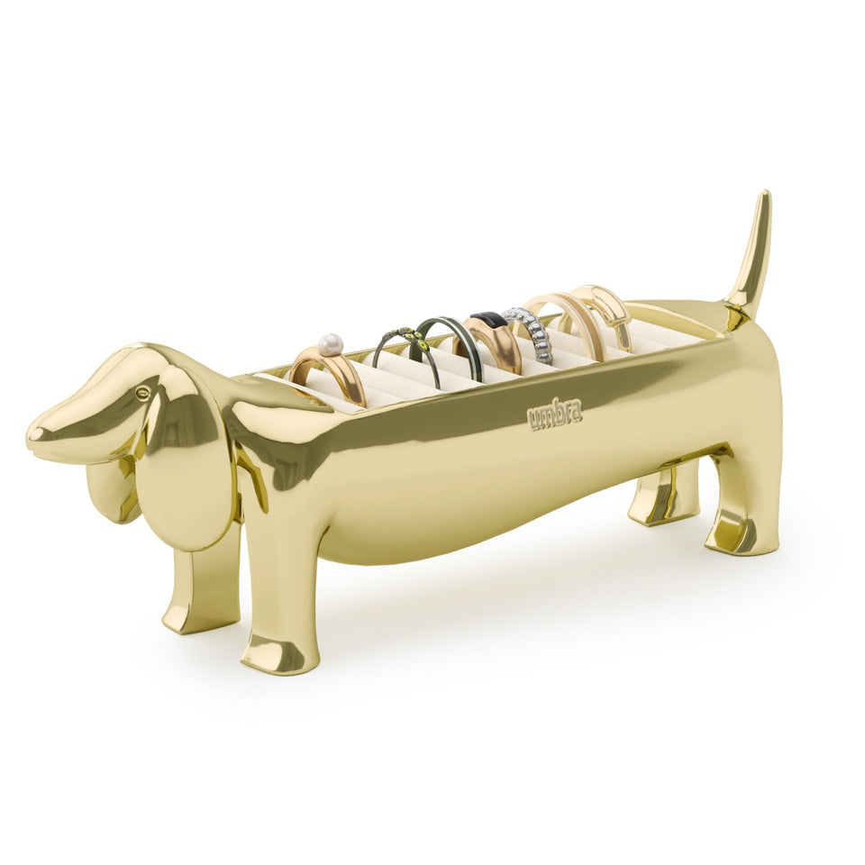 Umbra Dachsie Ring Holder in dachshund form organizes rings securely