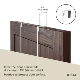 Umbra Estique can mount on wall or door for flexible space use.