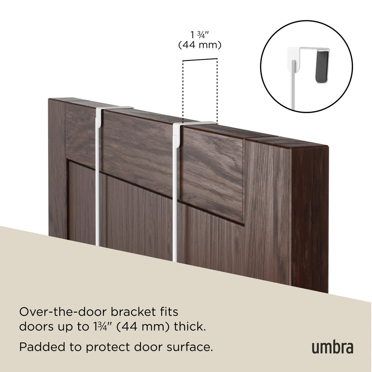 Umbra Estique wooden knob accents add warmth to the entryway.
