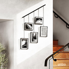 Umbra Exhibit adaptable layout shows adaptive spacing for stairs and hallways.