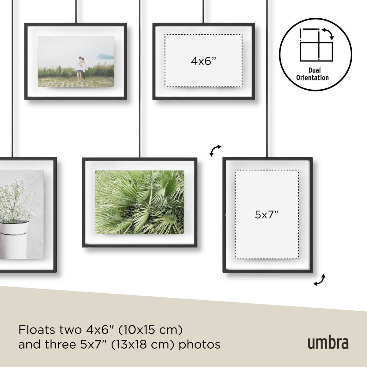 Umbra Exhibit three 5x7 frames provide a bold gallery centerpiece.