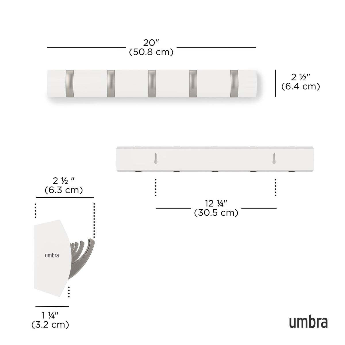 Umbra Flip mounted in an entryway holding coats and bags.