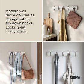Slim modern hardware of Umbra Flip with hidden mounting.