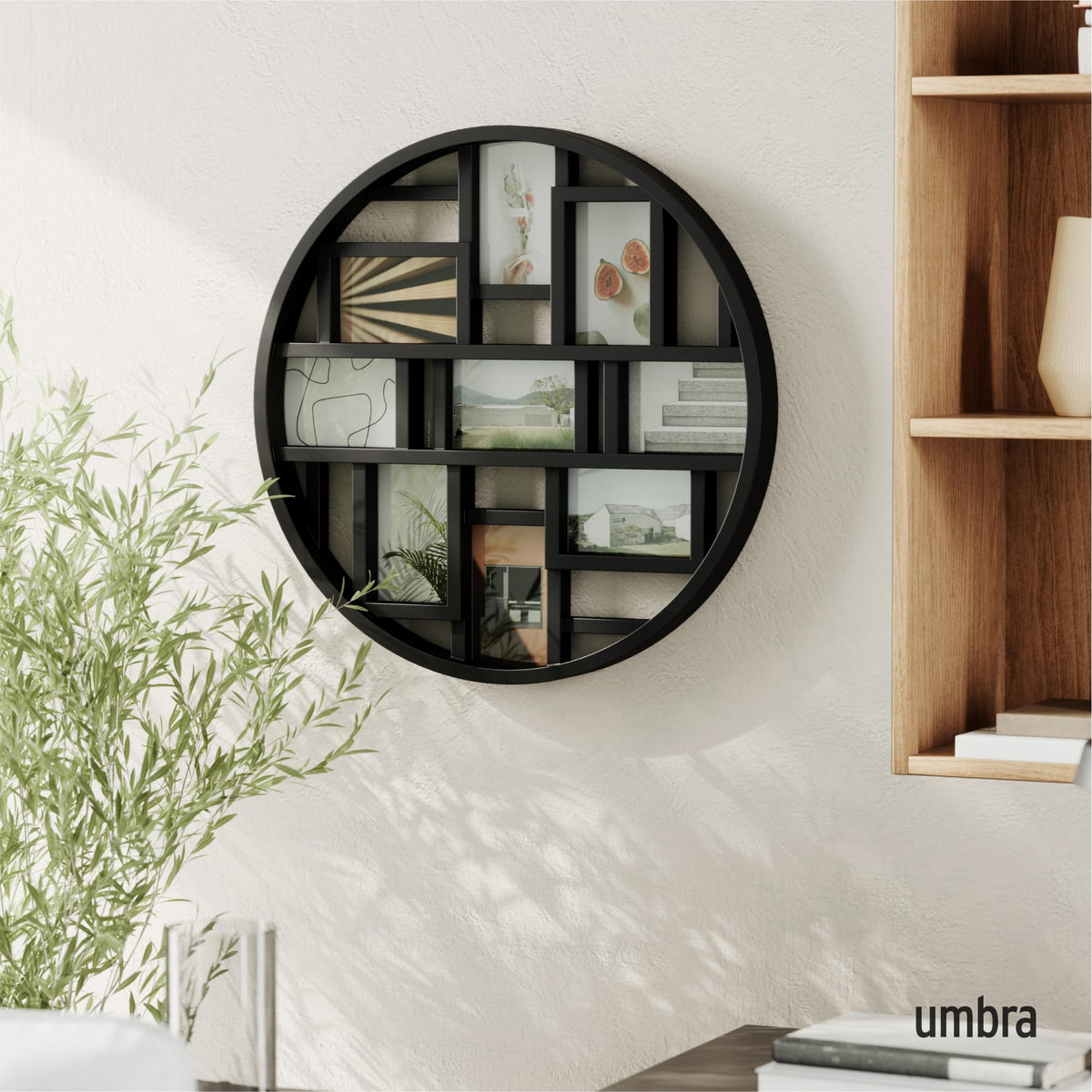 Umbra Luna 22-inch frame showcases a nine-photo collage for a focal wall display.