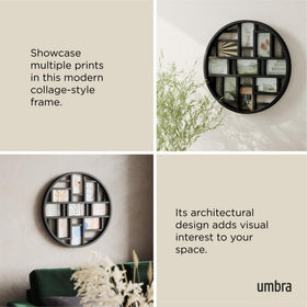 Umbra Luna solid backing supports quick photo changes and clean swaps.
