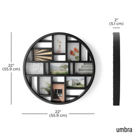 Umbra Luna black polypropylene frame blends modern style with easy photo swaps.