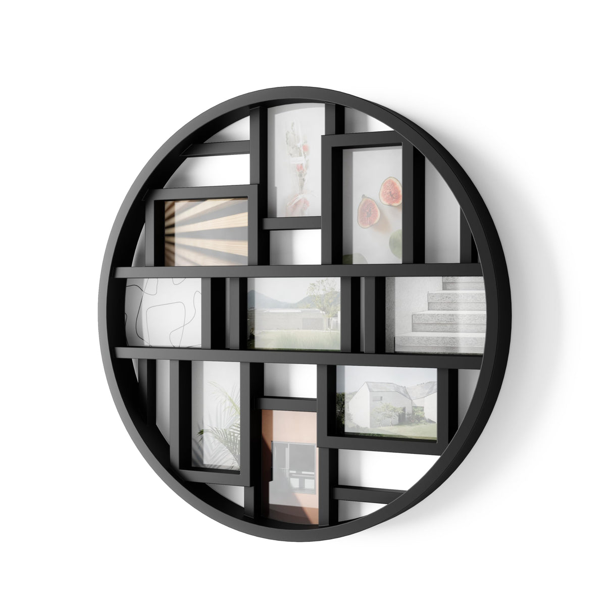 Umbra Luna collage frame displays nine 4x6 photos for a personalized wall gallery.