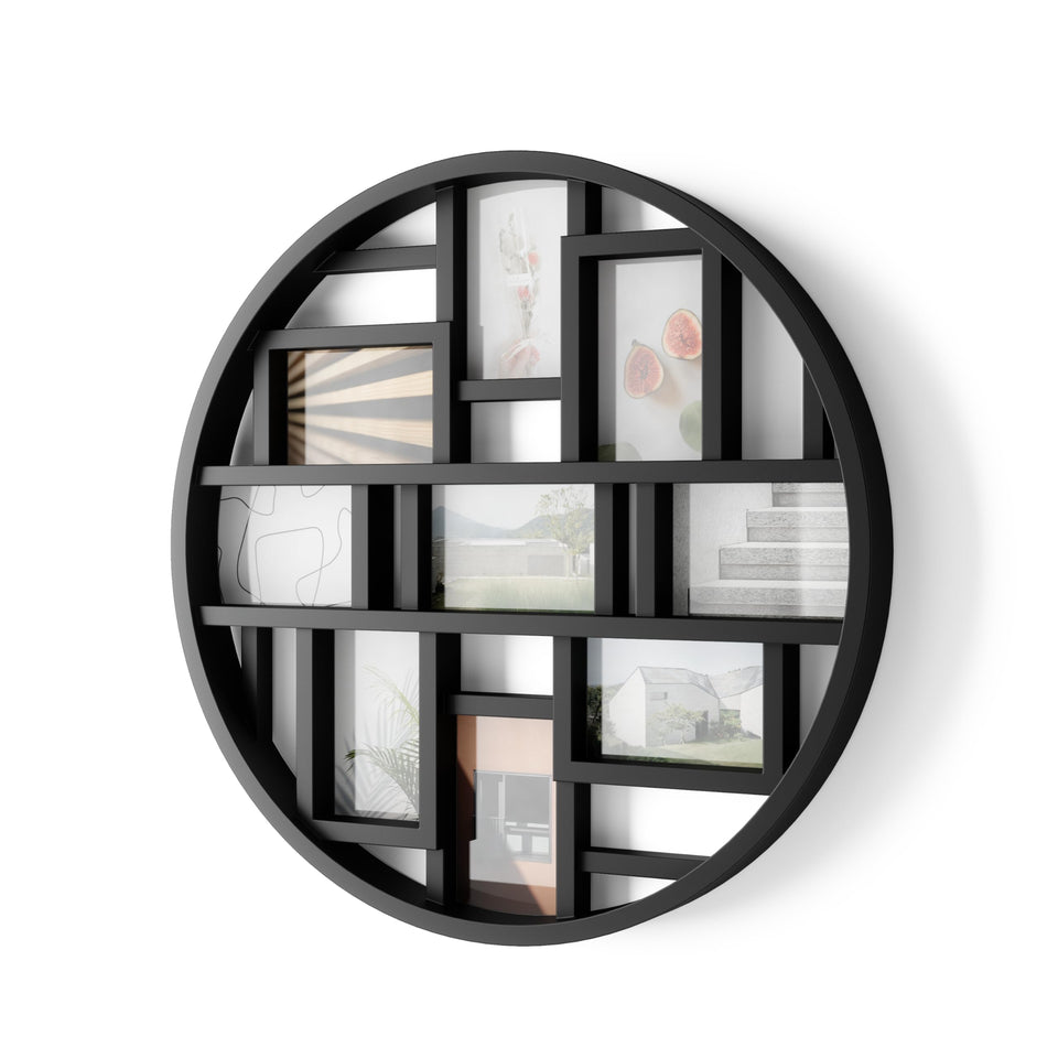 Umbra Luna collage frame displays nine 4x6 photos for a personalized wall gallery.