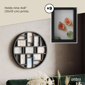 Umbra Luna display options cover photos, artwork, and illustrations for a DIY collage.
