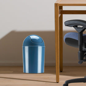 Umbra mini waste can, 1.25-gallon capacity, fits small spaces like bathrooms and offices