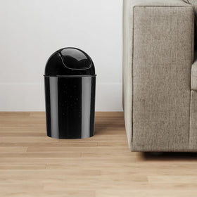 Umbra mini waste can color options showcase stylish decor compatibility.
