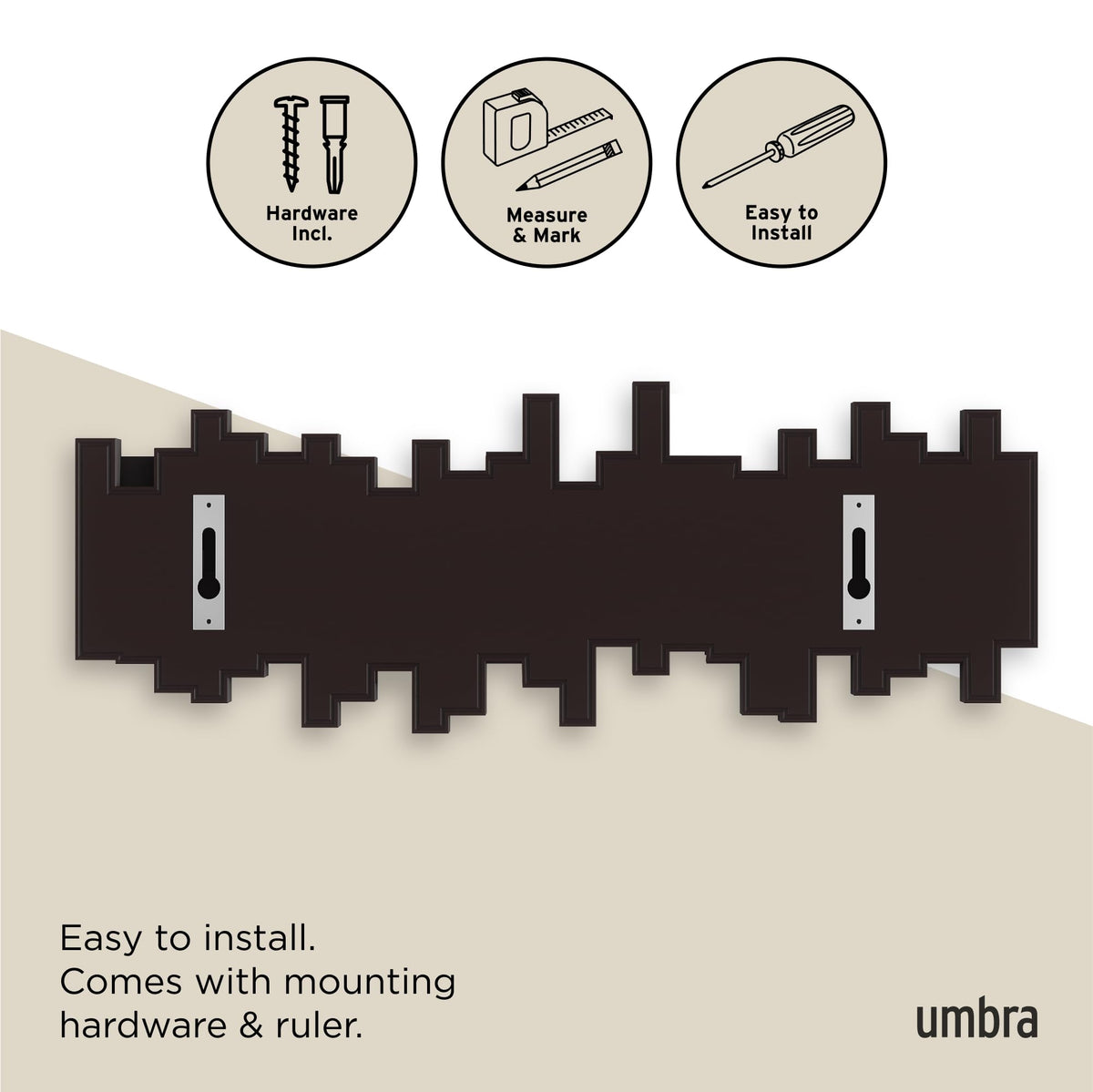 Umbra Sticks bedroom organizer helps hang robes, hats, and more.