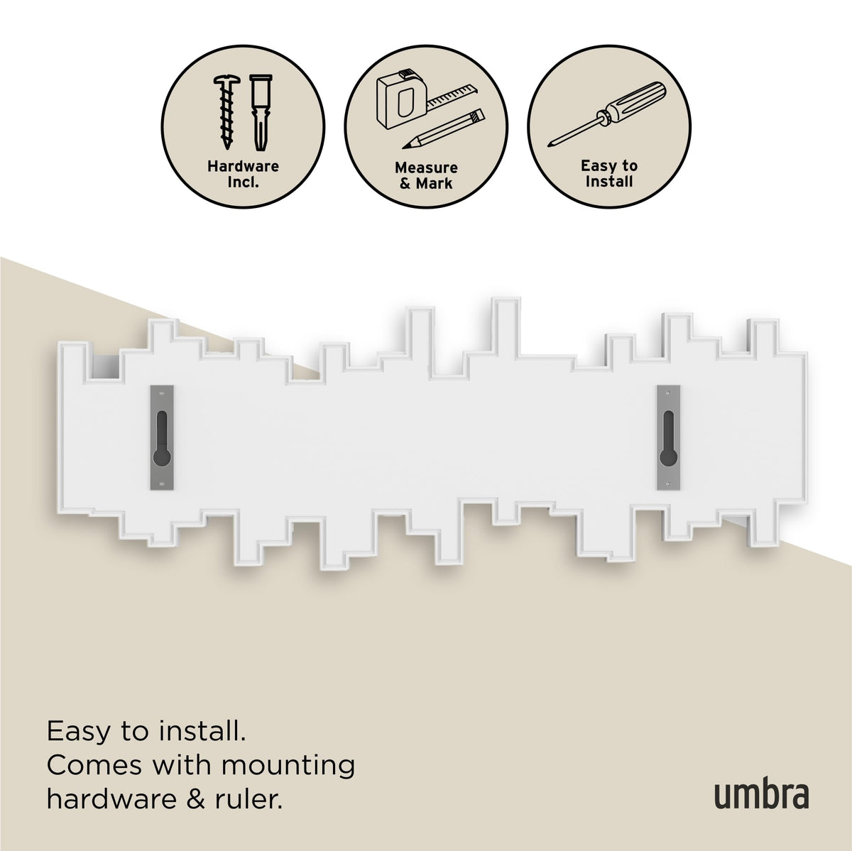 Umbra Sticks space-saving design keeps walls clean and decorative