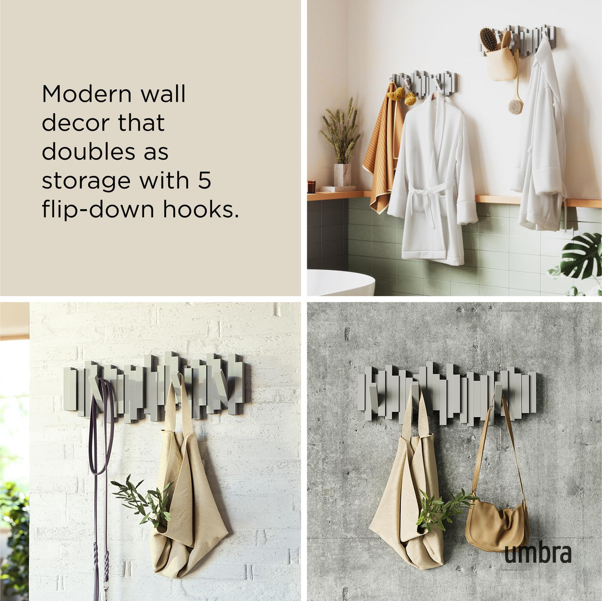 Umbra Sticks recycled polypropylene construction supports lightweight items